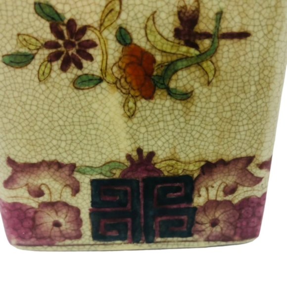 Antique Chinese Porcelain Tea Caddy/Ginger Jar Oriental Asian Crackled Finish - Picture 12 of 12